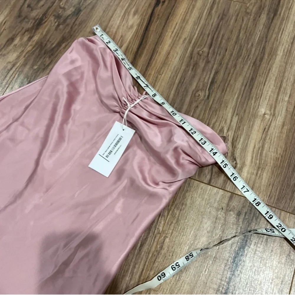 NWT Reformation Valora Satin Halter Maxi Dress in Color Babygirl Pink Size 6 - Picture 10 of 15